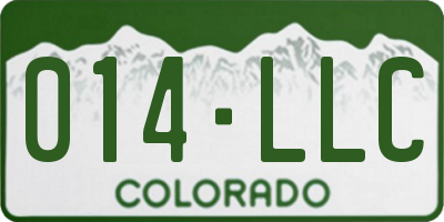 CO license plate 014LLC