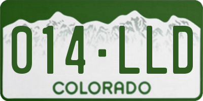 CO license plate 014LLD