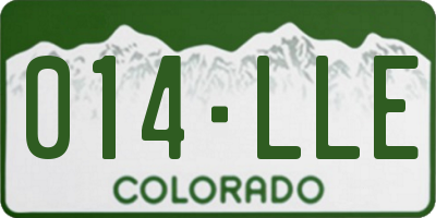 CO license plate 014LLE