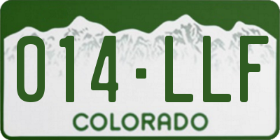 CO license plate 014LLF