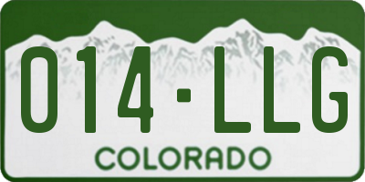 CO license plate 014LLG