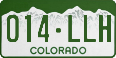 CO license plate 014LLH
