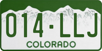 CO license plate 014LLJ