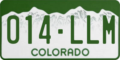 CO license plate 014LLM