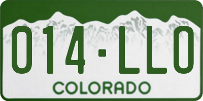 CO license plate 014LLO