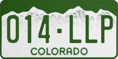CO license plate 014LLP