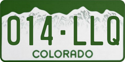 CO license plate 014LLQ