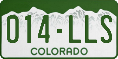 CO license plate 014LLS