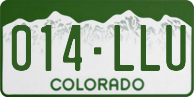 CO license plate 014LLU