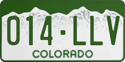 CO license plate 014LLV