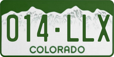 CO license plate 014LLX