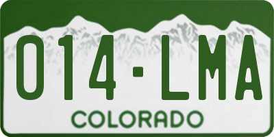 CO license plate 014LMA