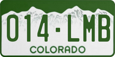 CO license plate 014LMB