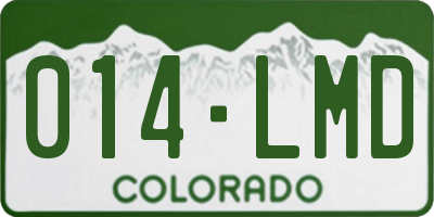 CO license plate 014LMD
