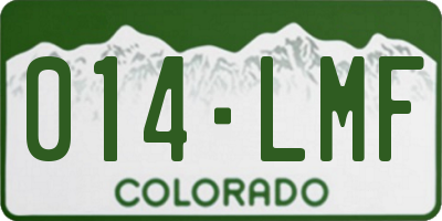 CO license plate 014LMF