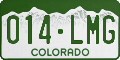 CO license plate 014LMG