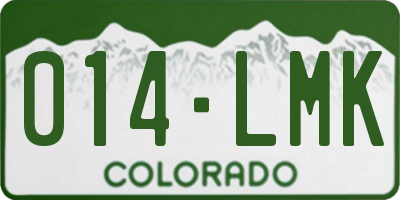 CO license plate 014LMK