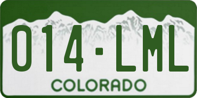 CO license plate 014LML
