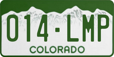 CO license plate 014LMP