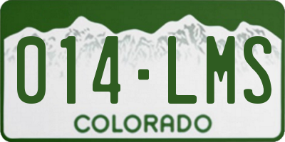 CO license plate 014LMS