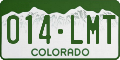 CO license plate 014LMT