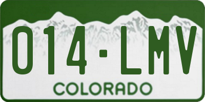 CO license plate 014LMV
