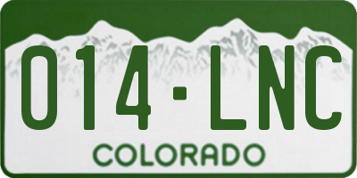 CO license plate 014LNC