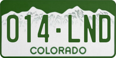 CO license plate 014LND