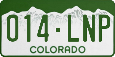 CO license plate 014LNP