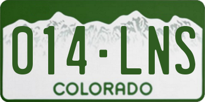 CO license plate 014LNS