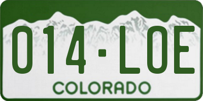 CO license plate 014LOE