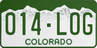 CO license plate 014LOG
