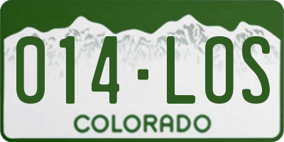 CO license plate 014LOS