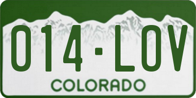 CO license plate 014LOV