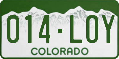 CO license plate 014LOY