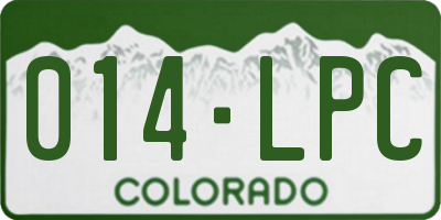 CO license plate 014LPC