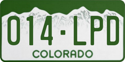 CO license plate 014LPD