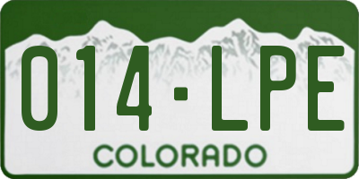 CO license plate 014LPE