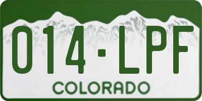 CO license plate 014LPF