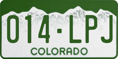 CO license plate 014LPJ