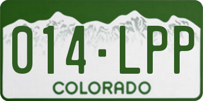 CO license plate 014LPP