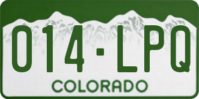 CO license plate 014LPQ