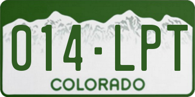 CO license plate 014LPT