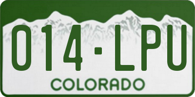CO license plate 014LPU