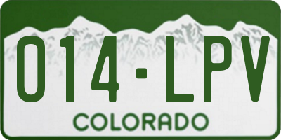 CO license plate 014LPV