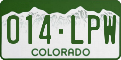 CO license plate 014LPW