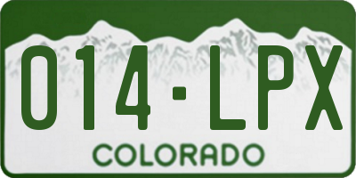 CO license plate 014LPX