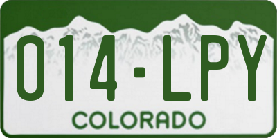 CO license plate 014LPY