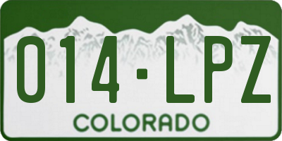 CO license plate 014LPZ