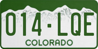 CO license plate 014LQE